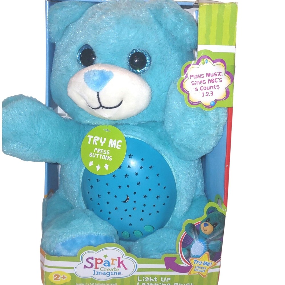 NIB Spark Create Imagine Learning Plush Bear Lights Sounds Music for Kids NEW